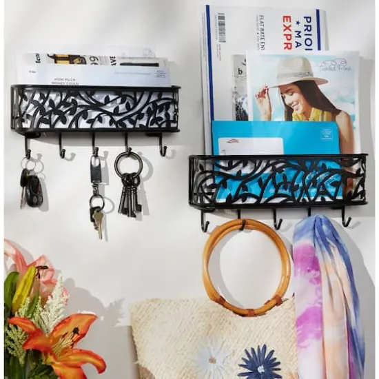 DII&reg; 13" Black Mail & Key Organizer Wall Mount {5}