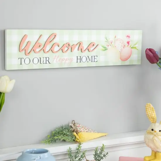 Welcome to Our Hoppy Home Easter Wall Sign {4}
