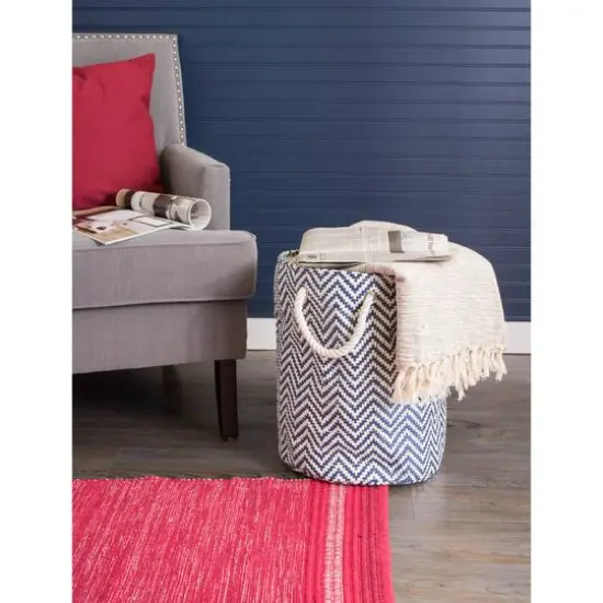 DII&reg; Medium Round Chevron Paper Bin Aqua {6}