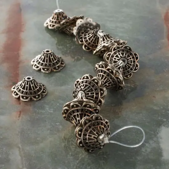 Silver Metal Cap-shaped Beads, 18mm by Bead Landing&trade; {3}