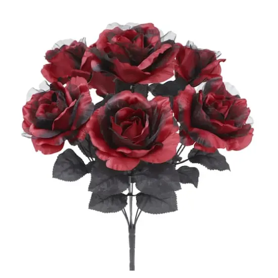 17.5" Red & Sheer Black Rose Bush by Ashland&reg; {1}