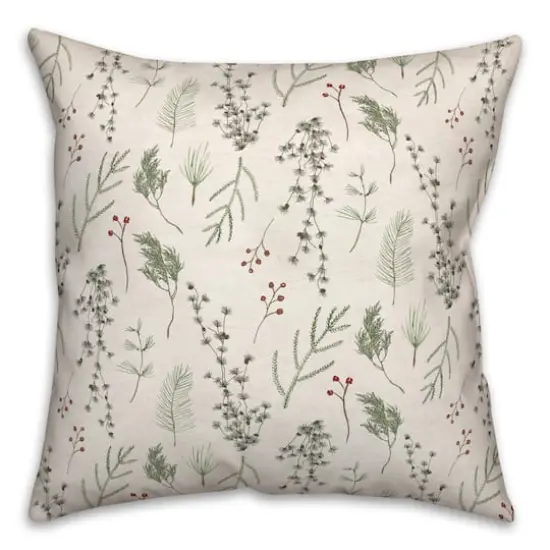 Pine Greenery Throw Pillow {3}