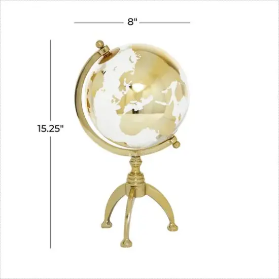15" Gold Aluminum Glam Globe {6}