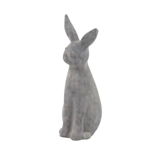 18" Gray Stone Farmhouse Rabbit Garden Sculpture {1}