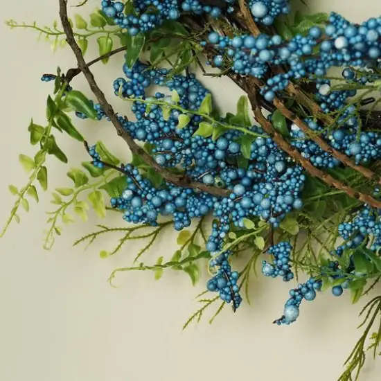 12" Spring Blue & Green Berry Twig Wreath {3}