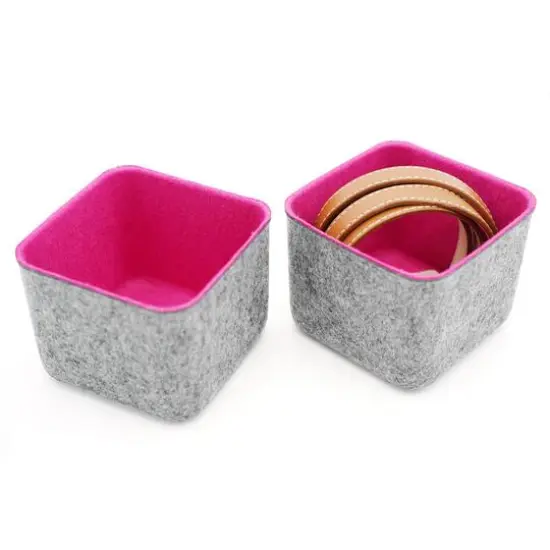 Welaxy Felt 2 Piece Storage Cubes Hot Pink {7}