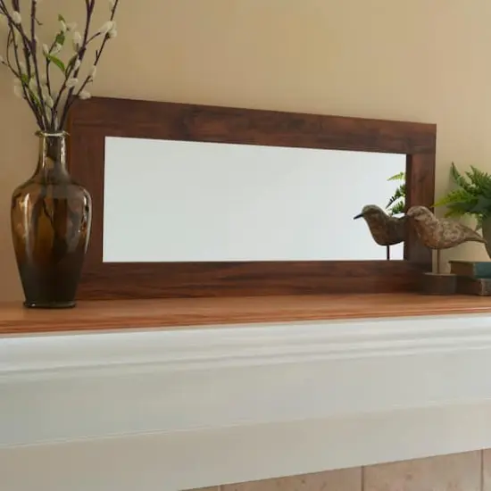Household Essentials 29.5" x 12.5" Rectangular Wall Mirror Rustic Hickory {8}