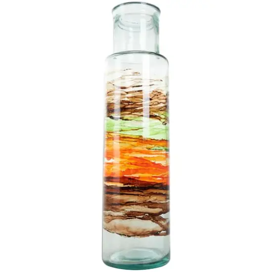 22" Multicolor Swirl Glass Cylinder Vase {4}