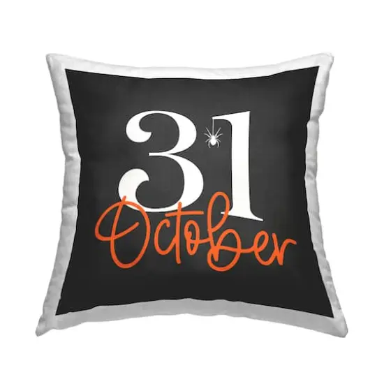 Stupell Industries 31 October Halloween Spider Throw Pillow {1}