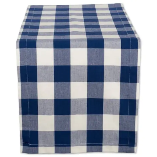 DII&reg; 72" Buffalo Check Table Runner Navy/White {1}