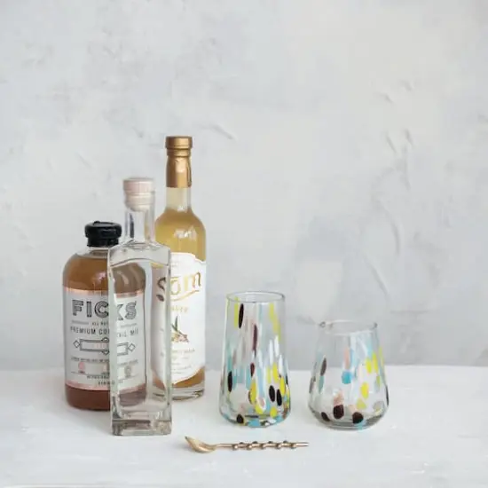 Hello Honey&reg; 13oz. Blown Confetti Drinking Glasses, 6ct. {4}