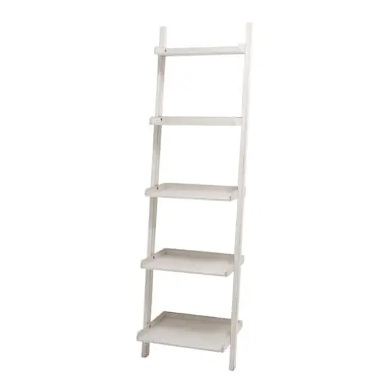 White Wood Traditional Shelving Unit, 69 " x 20 " x 14 " {1}