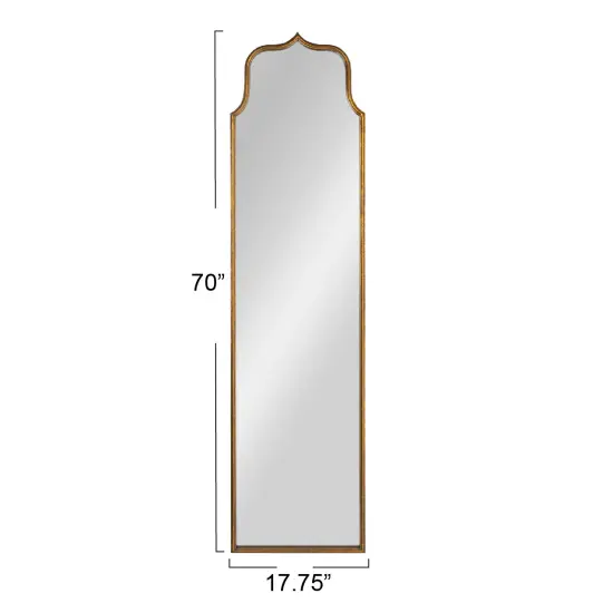 Antique Goldleaf Arched Floor Length Metal Framed Wall Mirror {4}