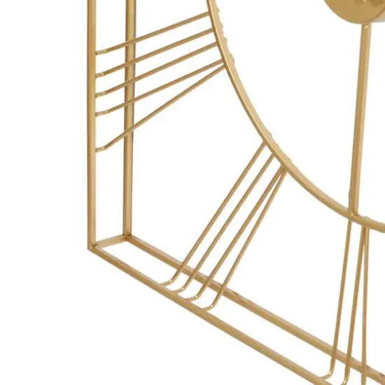 CosmoLiving by Cosmopolitan 24" Metal Square Wall Clock Gold {6}
