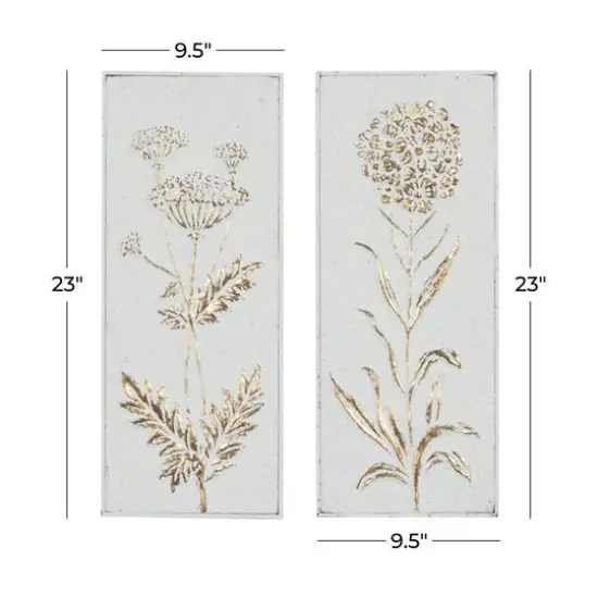 23" White Metal Farmhouse Floral Wall D&eacute;cor Set {9}
