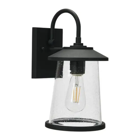 Hello Honey&reg; Robert Stevenson Lighting Hudson 14.5" Distressed Zinc Metal & Seedy Glass Outdoor Light {10}