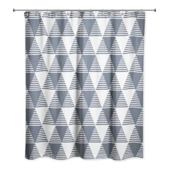 Triangles Shower Curtain Slate {3}