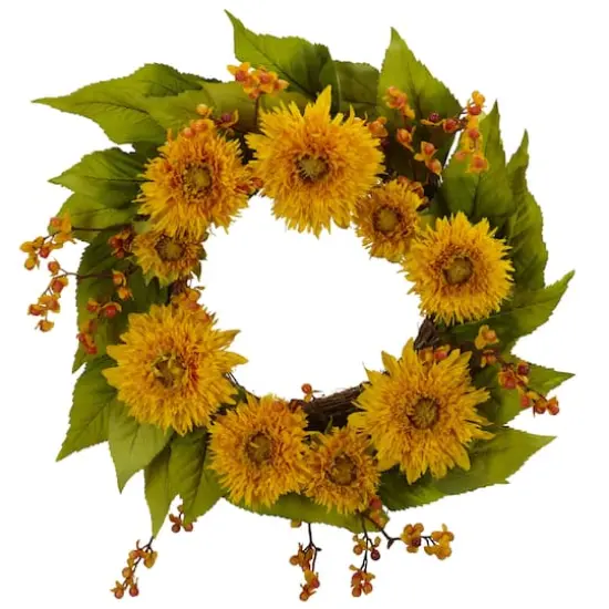 22'' Golden Sunflower Wreath {1}