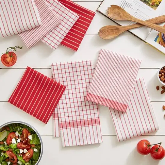 DII&reg; Basic Dishtowels Set, 8ct. Red {4}