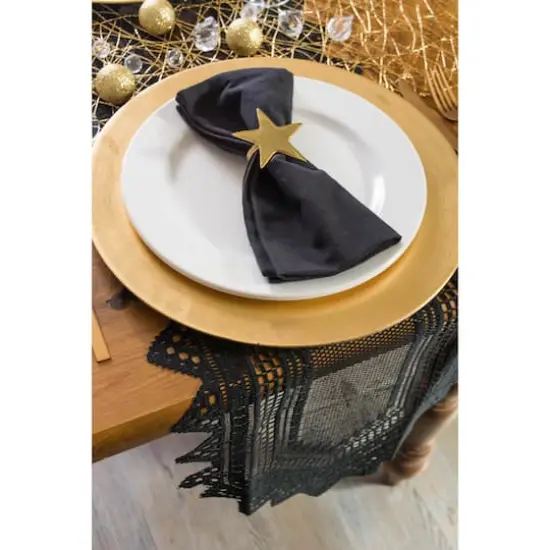 DII&reg; 72" Nordic Lace Table Runner Black {5}