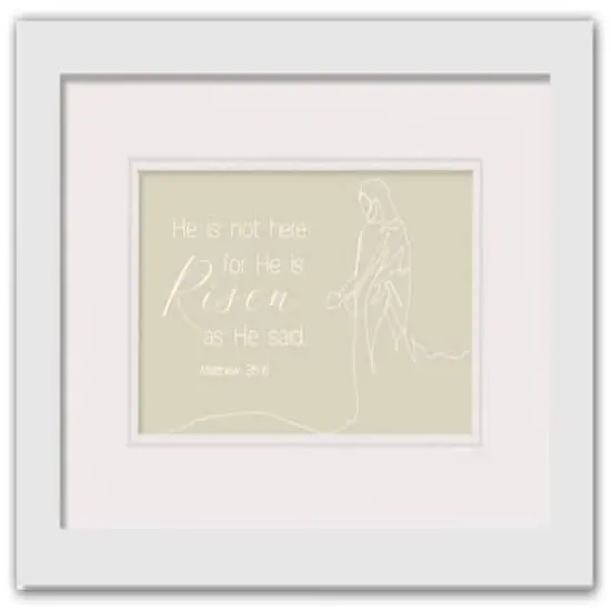 Risen Bible Jesus 5 16" x 20" White Framed Print Under Plexiglass {1}