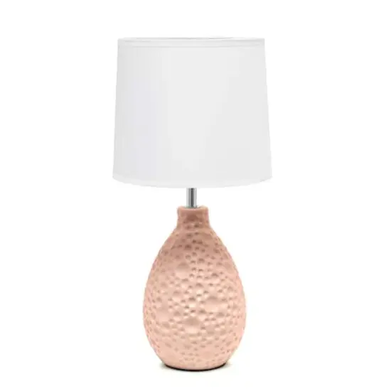 Creekwood Home Essentix 14" Ceramic Teardrop Table Lamp Pink {1}