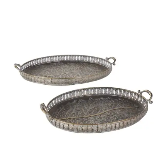 Brass Tree Patterned Tray Set {5}