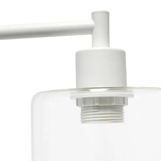 Lalia Home Iron Desk Lamp with USB Port and Glass Shade White {9}