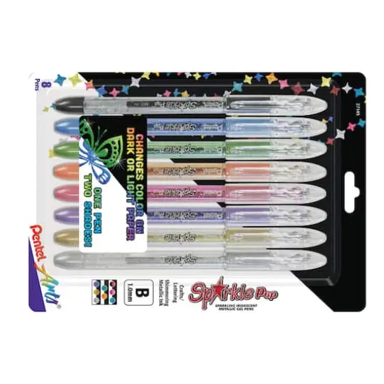 Pentel Arts&reg; Sparkle Pop&trade; Metallic 8 Color Gel Pen Set {3}