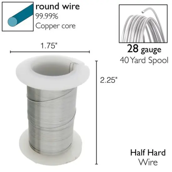 The Beadsmith&reg; Wire&trade; Elements 28 Gauge Tarnish-Resistant Wire Titanium {7}