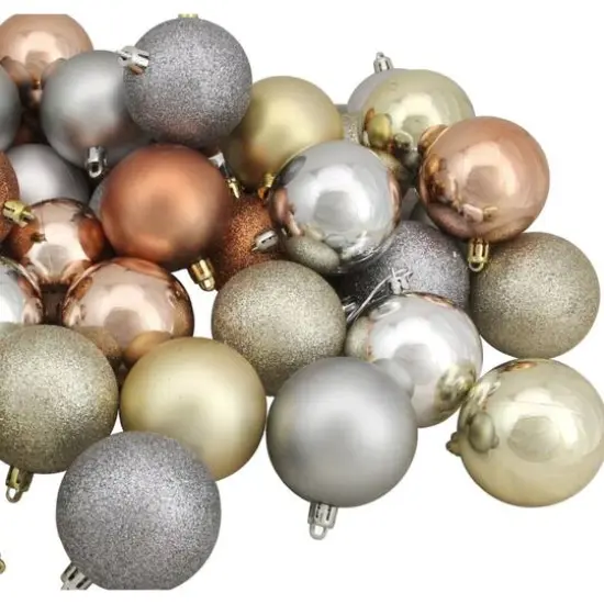 60ct. 2.5" Earth Tone Shatterproof 3-Finish Christmas Ball Ornaments {4}