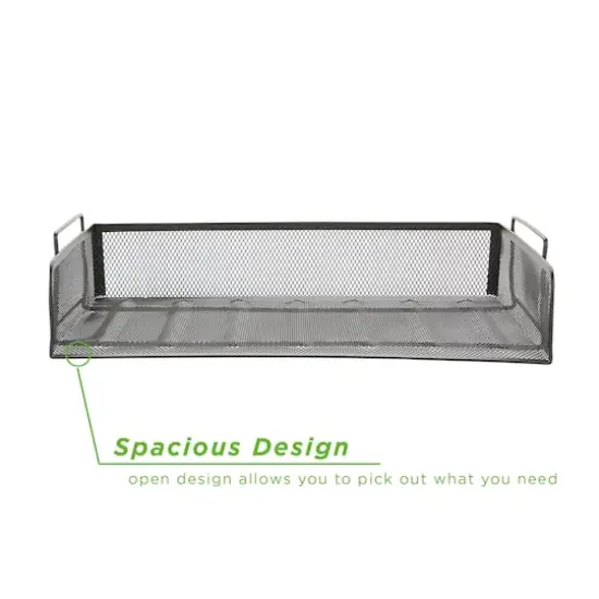 Mind Reader Stackable Metal Mesh Tray & Desk Document Organizer Set Black {12}