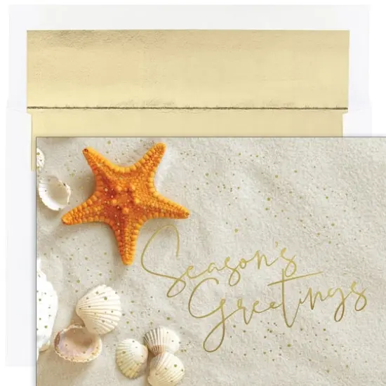 JAM Paper 5" x 7" Starfish Seasons Greetings Cards & Envelopes Set, 18ct. {1}