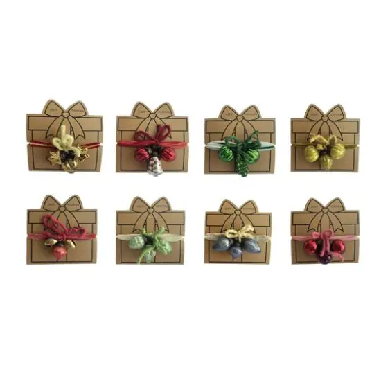 Hello Honey&reg; Glass Ornament & Metal Bell Cluster Gift Topper Set with Ribbon Wrap {1}