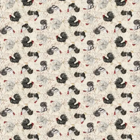 Susan Winget Farmhouse Rooster Toss Cotton Fabric {3}