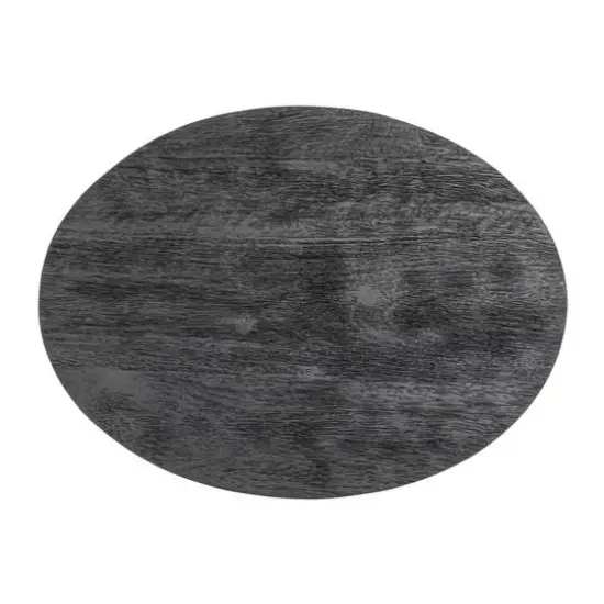 Hello Honey&reg; 16" Black Oval Mango Wood Pedestal {8}