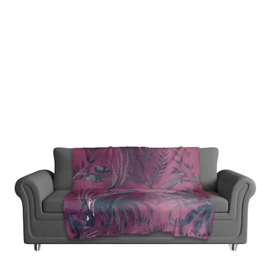 Peacock Pattern 50" x 60" Coral Fleece Blanket {4}