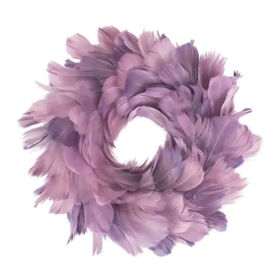10" Layered Purple Feather Christmas Wreath {1}