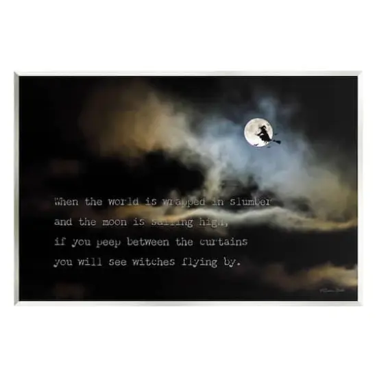 Stupell Industries Witch Flying By Moon Wall Plaque Art {1}