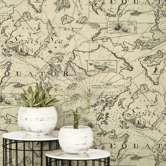 Tommy Bahama&reg; Charted Course Peel & Stick Wallpaper Parchment {6}