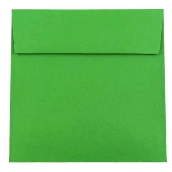 JAM Paper 6.5" x 6.5" Green Square Colored Invitation Envelopes, 25ct. {1}