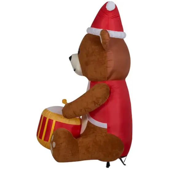 6ft. Airblown&reg; Animated Inflatable Drummer Boy Teddy Bear {4}