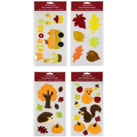 Double Sided Fall Harvest Gel Window Cling Set {1}