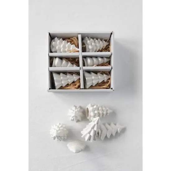 Hello Honey&reg; 3" White Stoneware Trees Set {3}