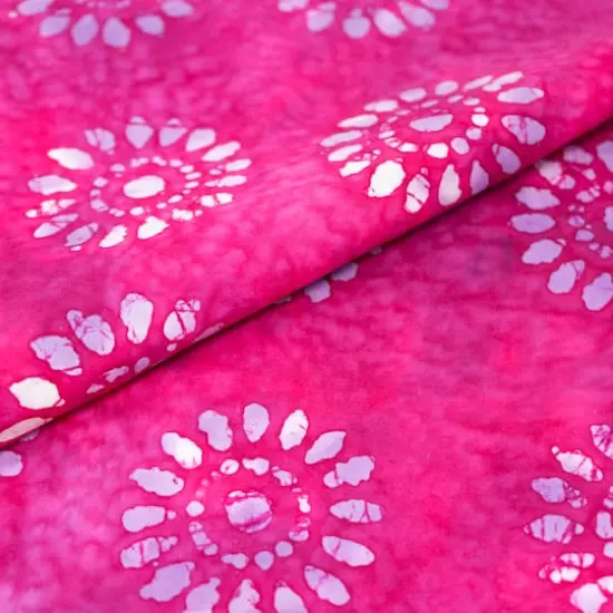 SINGER Batik Medium Violet Red Sunflower Cotton Fabric {3}