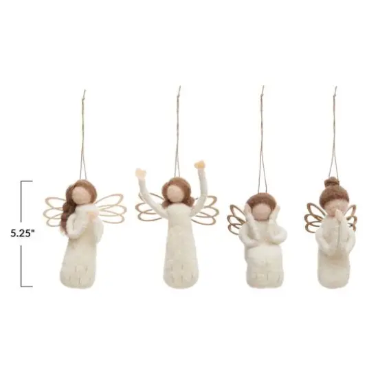 Hello Honey&reg; 4 Pack 5.25" Wool Felt Angel Ornaments {4}