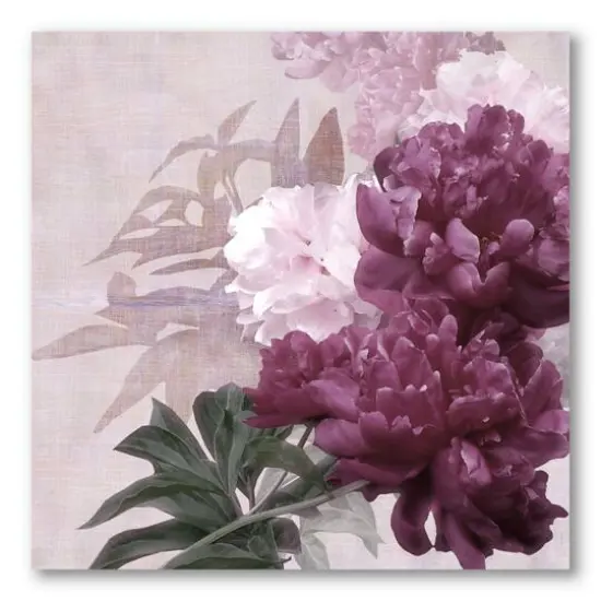 Designart - Vintage Purple and Pink Flowers I - Traditional Canvas Wall Art Print {5}
