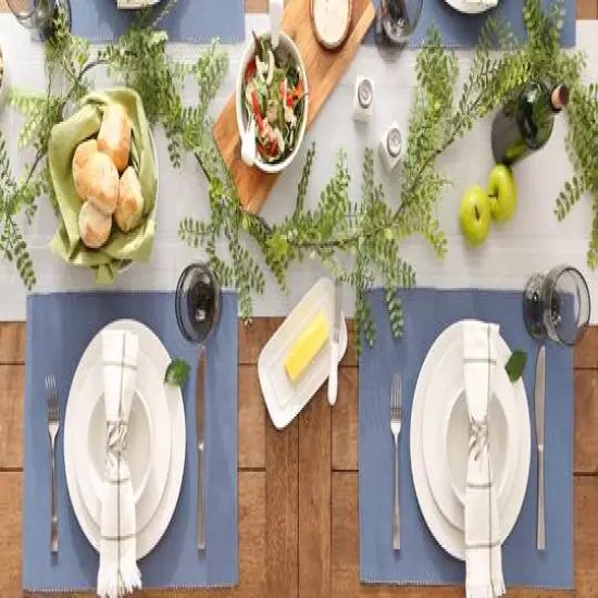 DII&reg; Ribbed Cotton Placemats, 6ct. Stonewash Blue {7}