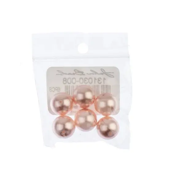 Preciosa Maxima 12mm Round Nacre Pearls, 6ct. Rosaline {3}