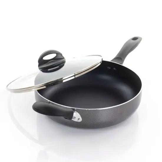 Oster Clairborne 10.25" Charcoal Gray Aluminum Saut&eacute; Pan with Lid {10}